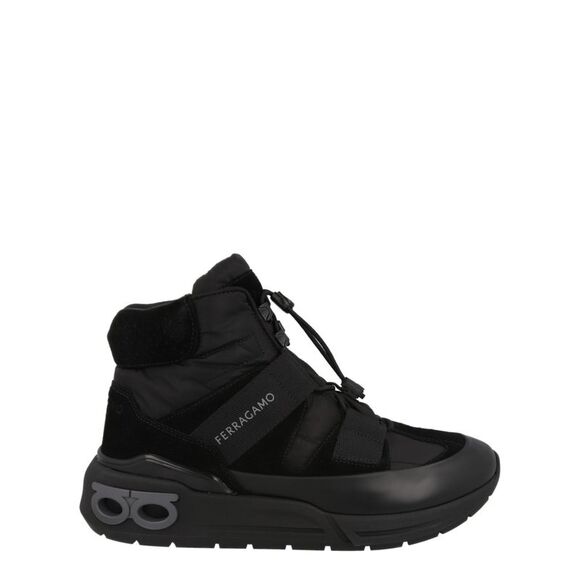 Ferragamo Leonida High-Top Sneakers Black Mens
